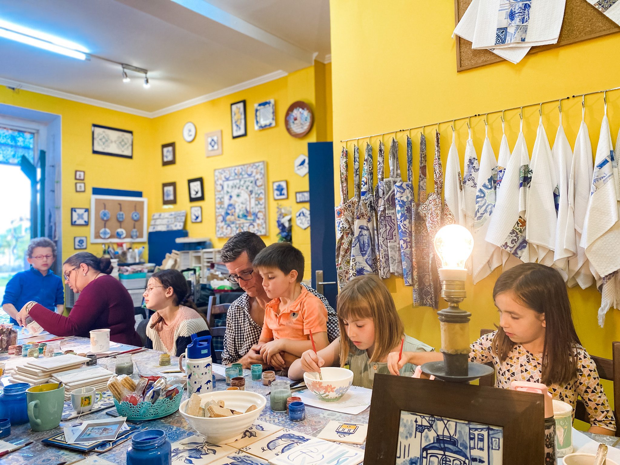 group tile making class in lisbon
