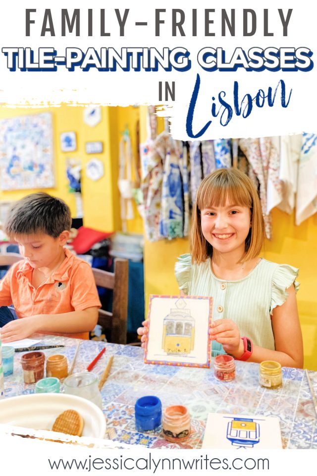 Experience a tile painting class in Lisbon with kids. This family of five shares great tips and experiences in painting tiles in Lisbon.